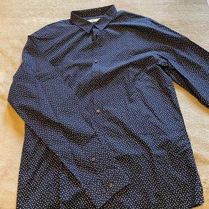 Jack & Jones Mens Patterned Navy Button Up